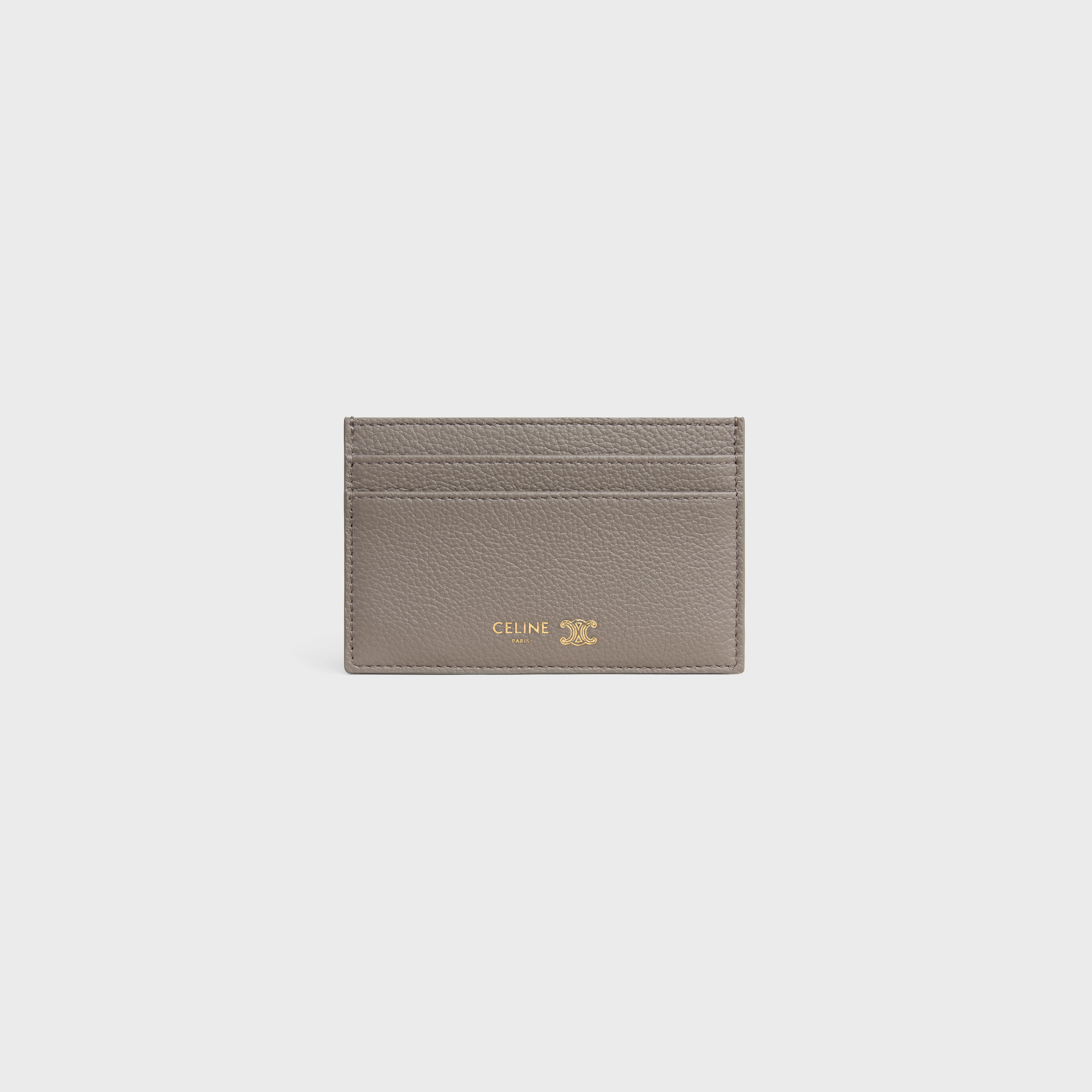 CELINE JOKER ゴールドカード 専用ボックス付き MEDIUM CARD HOLDER IN GRAINED SUPPLE CALFSKIN - PEBBLE / LIGHT